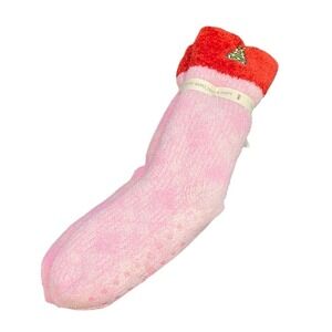 Festive Pink and Red Huge Fuzzy Sock